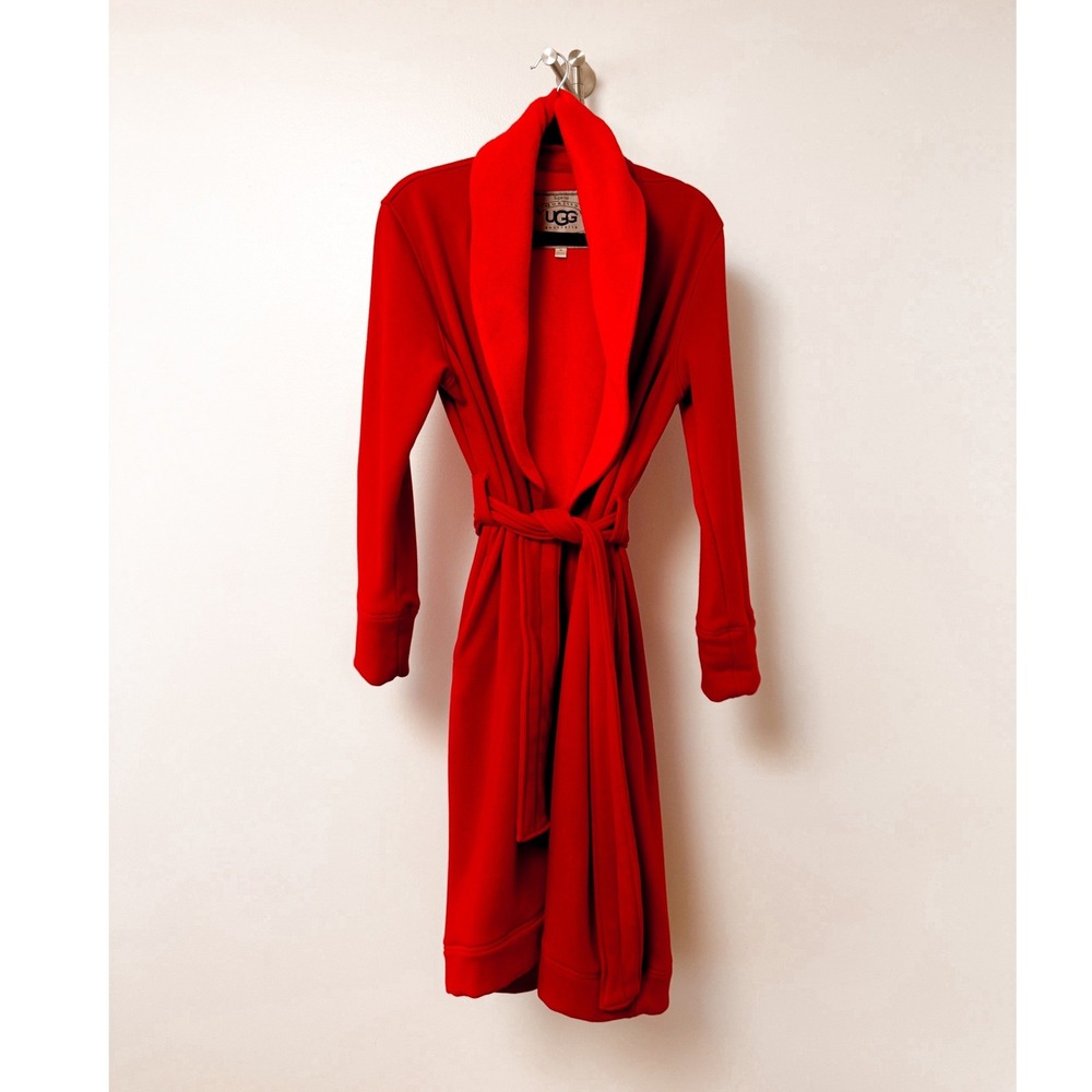 UGG Australia Duffield Fleece Lined Shawl‎ Collar Robe Medium Loungewear Red